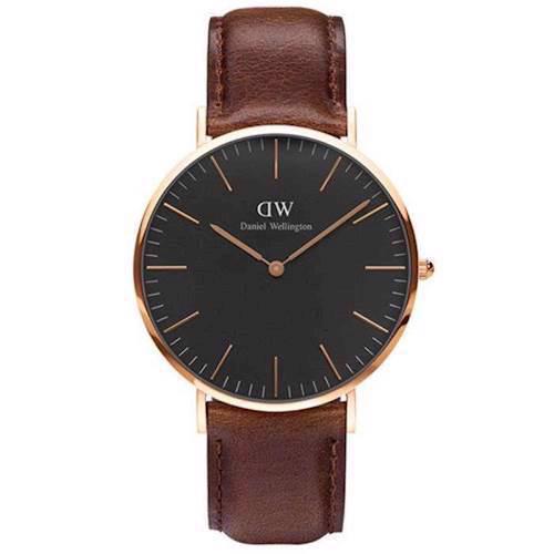 Image of Classic Black Bristol rosa forgyldt quartz Herre ur fra Daniel Wellington, DW00100125